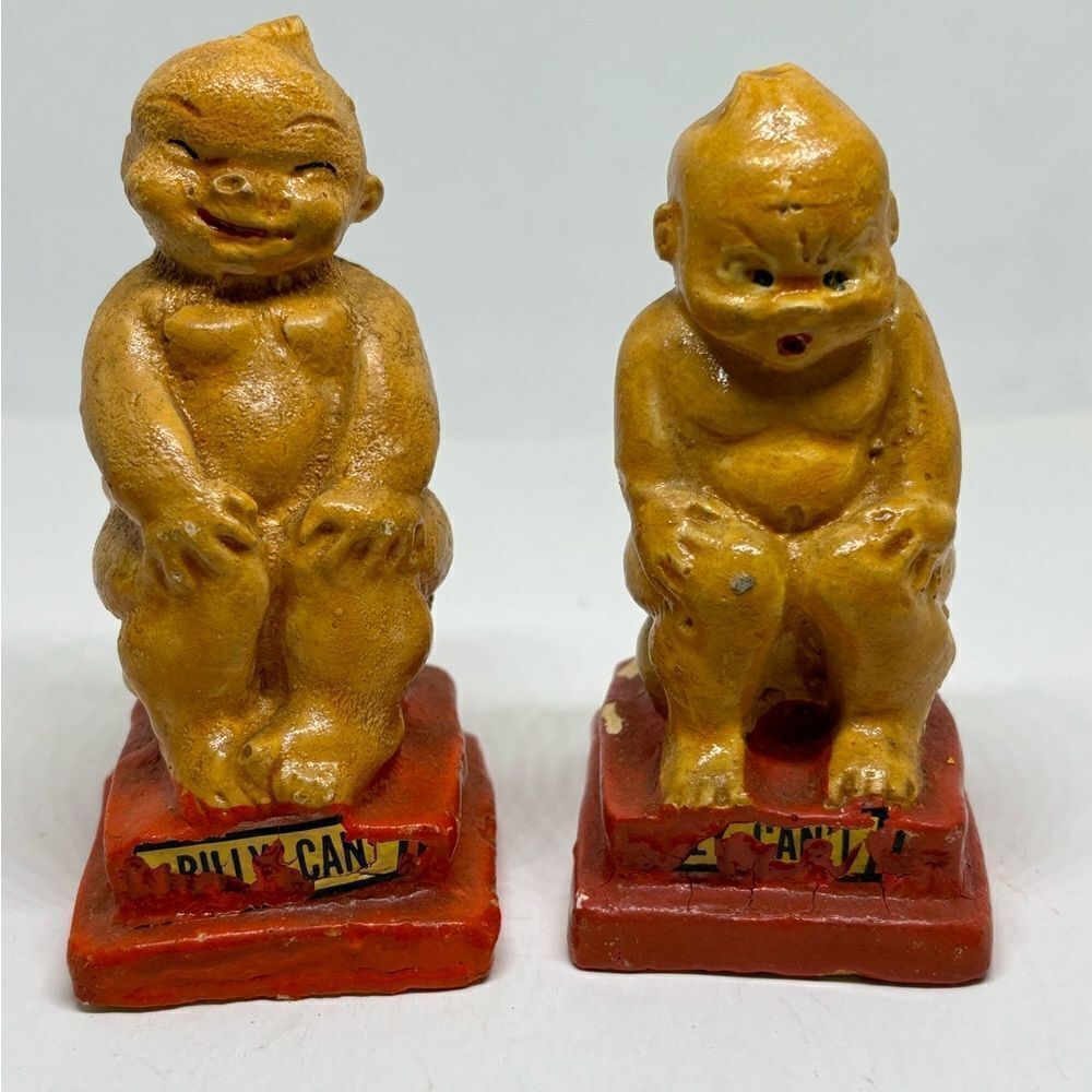 Vintage "Billy Can't" "Billy‎ Can" Sitting On The Potty Salt & Pepper Shakers